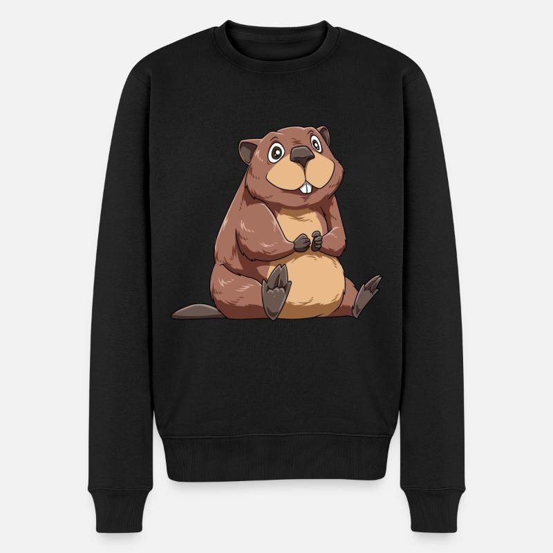 Biber für einen Biberliebhaber Naturschützer - Männer Premium Bio Pullover - Schwarz