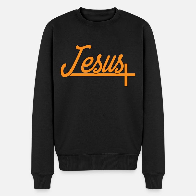 Jésus Crucifix - Pull Premium bio Homme - noir