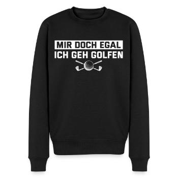 Golfsport Mir doch egal Ich geh Golfen Geschenk - Männer Premium Bio Pullover - Schwarz - Vorne - Nico (187cm)