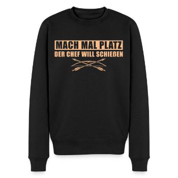 Bogenschütze Mach mal platz Bogenschießen - Männer Premium Bio Pullover - Schwarz - Vorne - Nico (187cm)