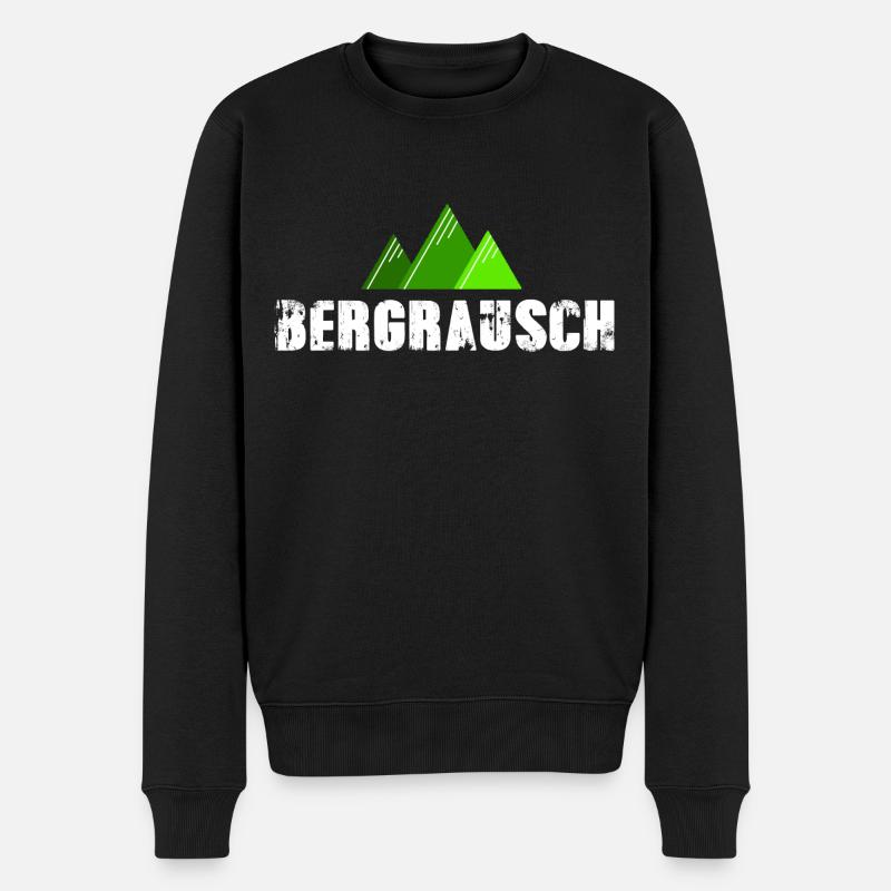 Alpenliebe Berge Südtirol Wandern Bergrausch - Männer Premium Bio Pullover - Schwarz