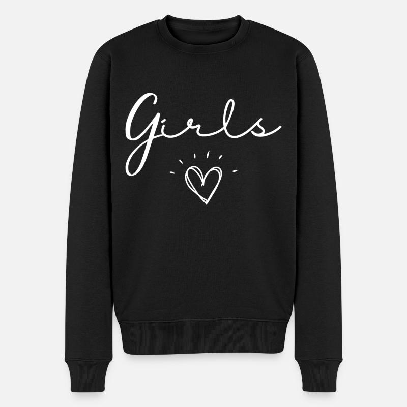 Mädchen - Männer Premium Bio Pullover - Schwarz