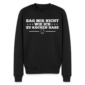 Kochen Humor Koch Ausbildung Hobbykoch Geschenk - Männer Premium Bio Pullover - Schwarz - Vorne - Nico (187cm)