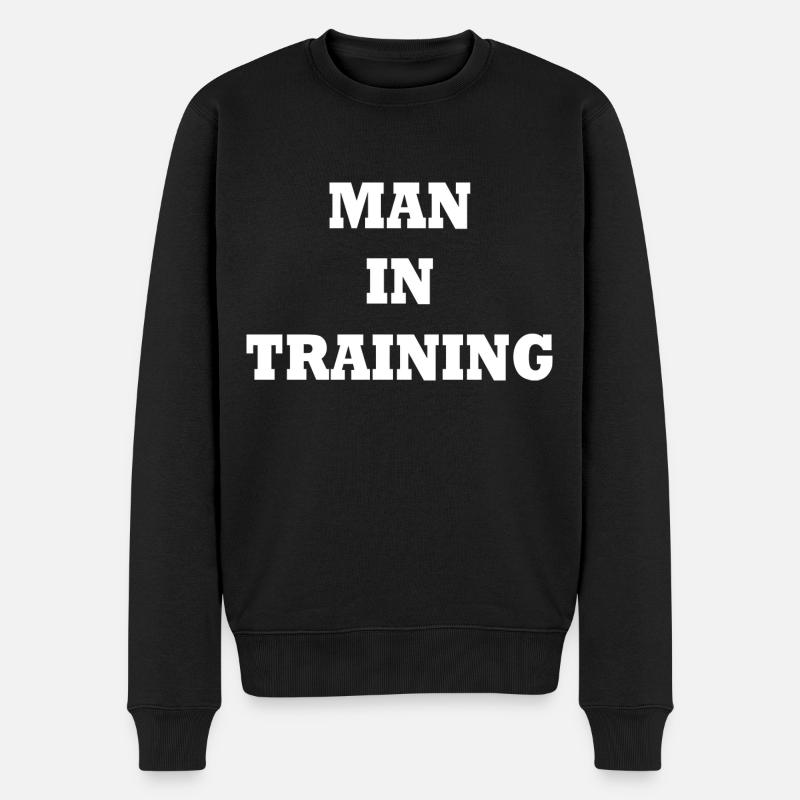 Man in Training - Pull Premium bio Homme - noir