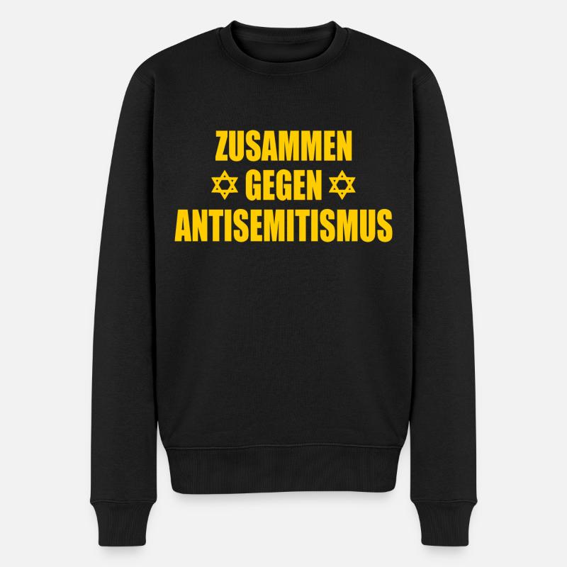 zusammen gegen antisemitismus - Männer Premium Bio Pullover - Schwarz
