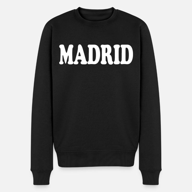 madrid - Männer Premium Bio Pullover - Schwarz