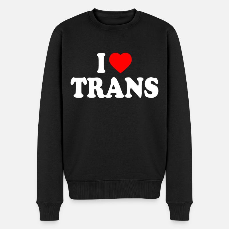 I love trans - Pull Premium bio Homme - noir