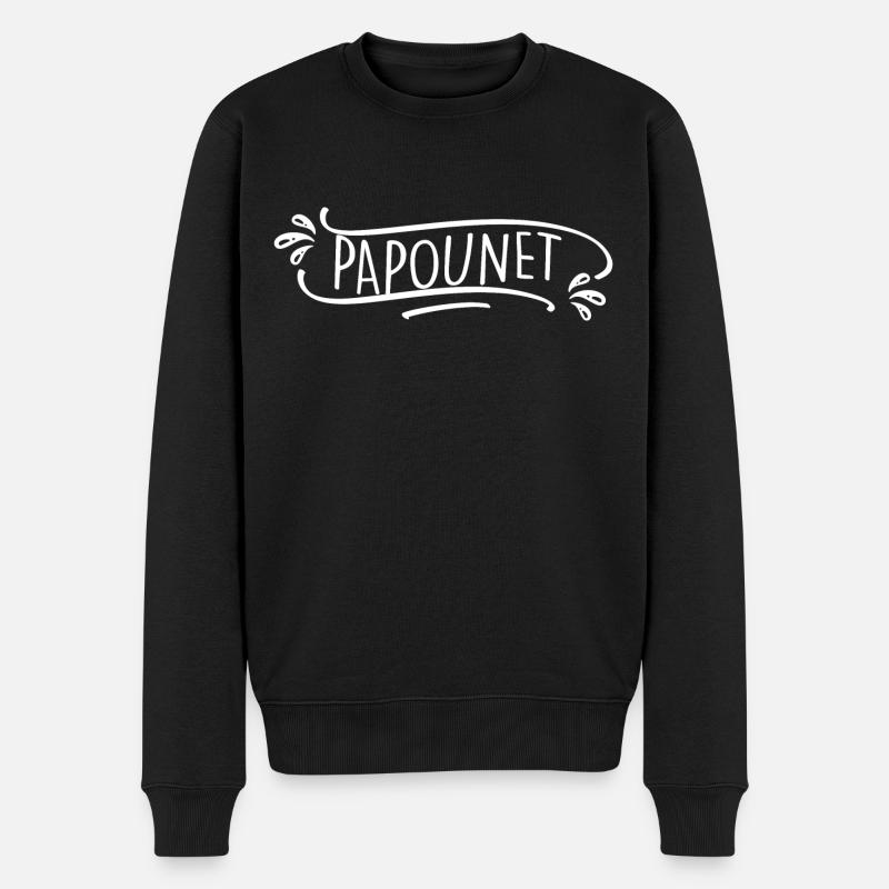 Papounet Humour Papa Cadeau - Pull Premium bio Homme - noir