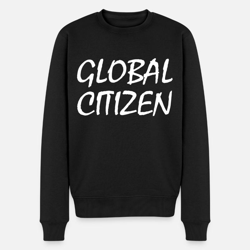 global citizen - Männer Premium Bio Pullover - Schwarz