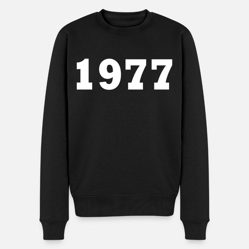 1977 - Männer Premium Bio Pullover - Schwarz