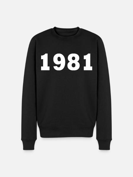 1981 - Männer Premium Bio Pullover - Schwarz