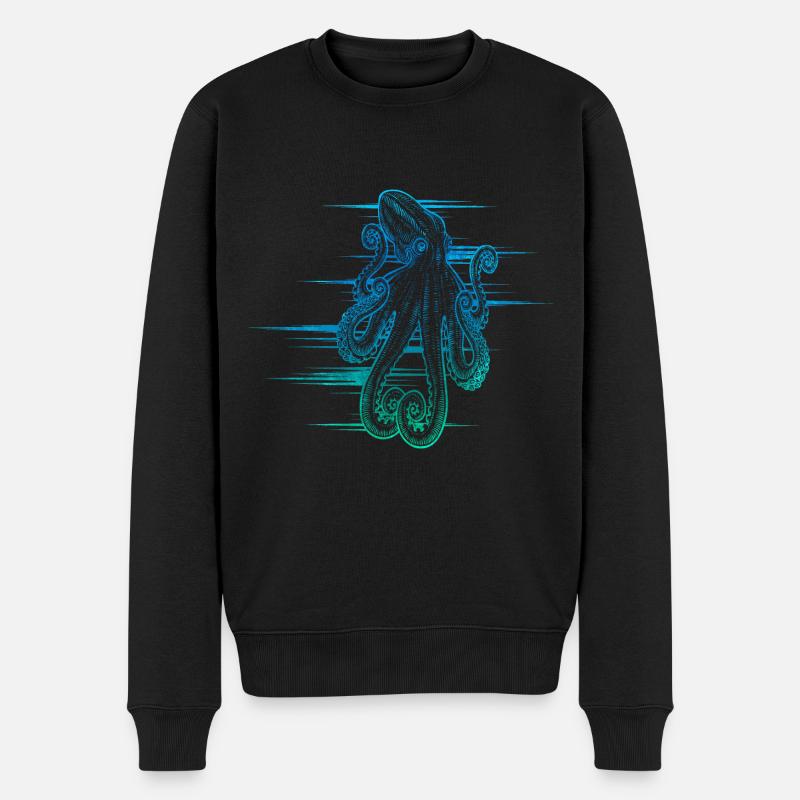 Oktopus - Männer Premium Bio Pullover - Schwarz