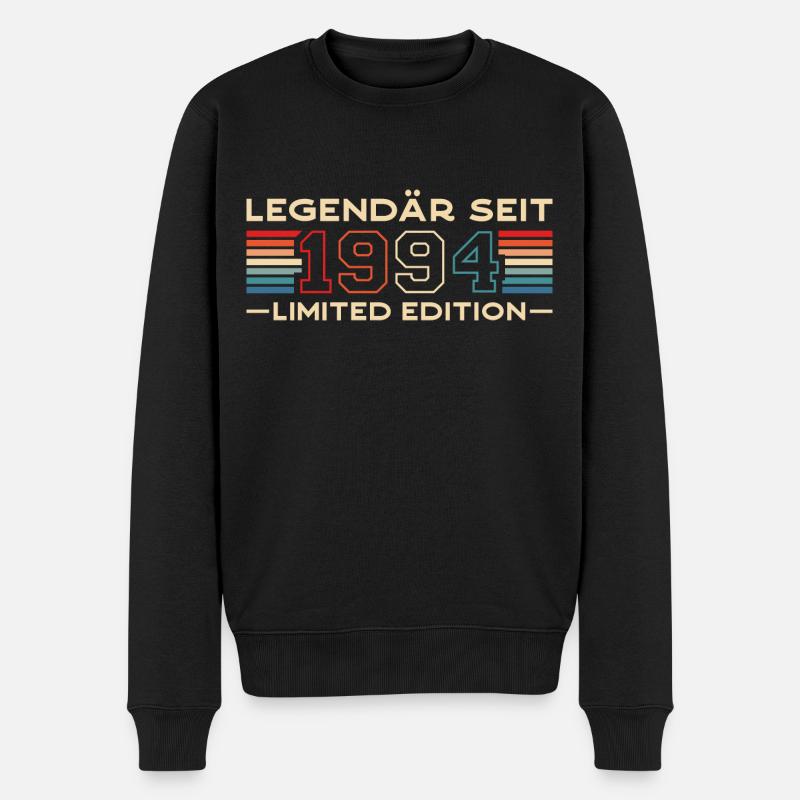 Jahrgang 1994 geboren Vintage Geburtstag - Männer Premium Bio Pullover - Schwarz