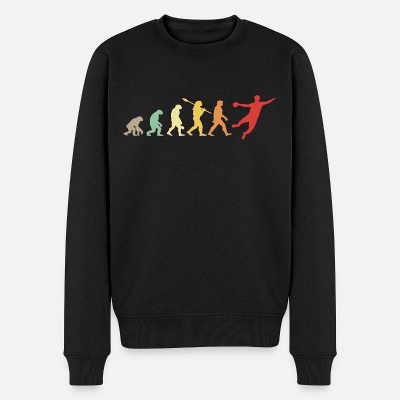 Darwin Evolution für Volleyballer 🏐 - Männer Premium Bio Pullover - Schwarz