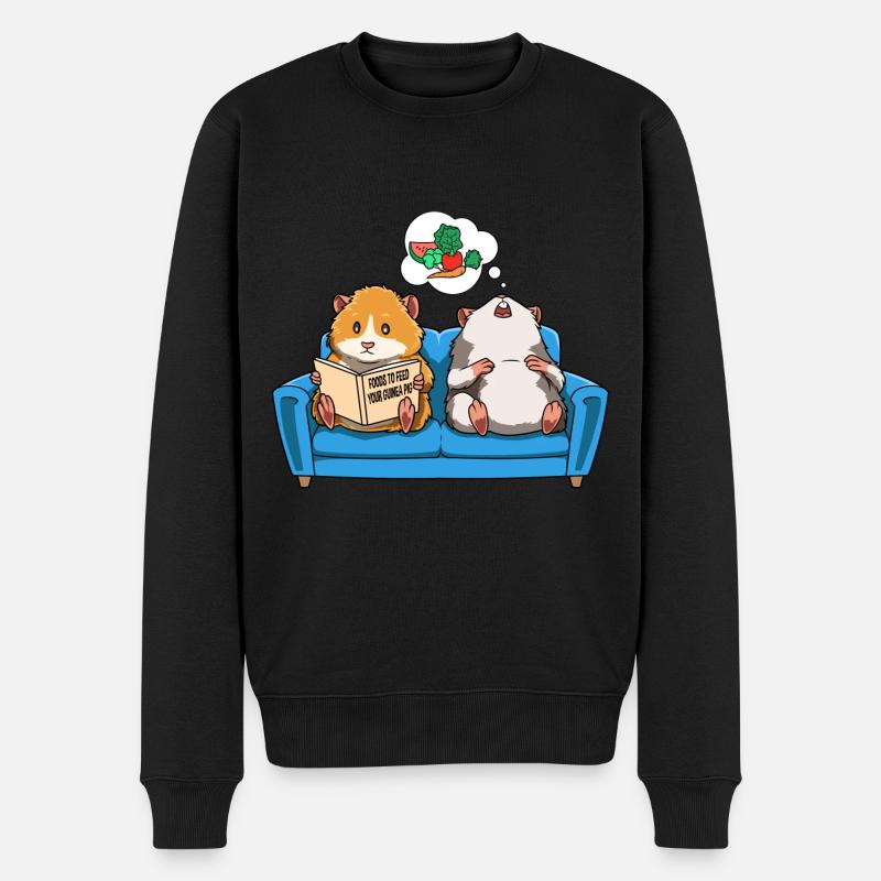 Meerschweinchen Sofa Lesen Träumen Futter - Männer Premium Bio Pullover - Schwarz