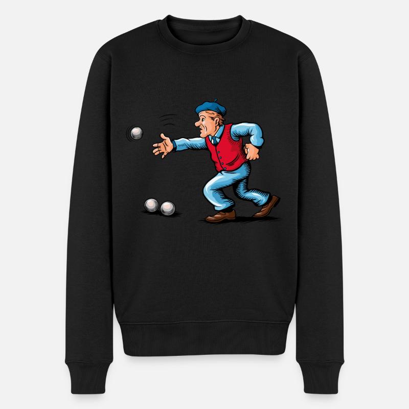 Franzose spielt Petanque für einen Petanque - Männer Premium Bio Pullover - Schwarz
