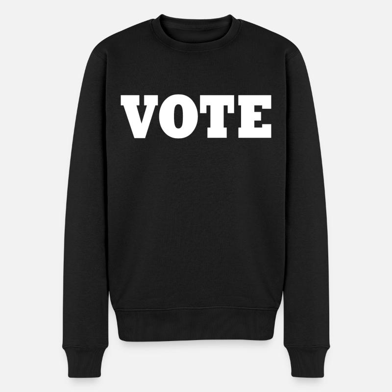 Vote - Männer Premium Bio Pullover - Schwarz
