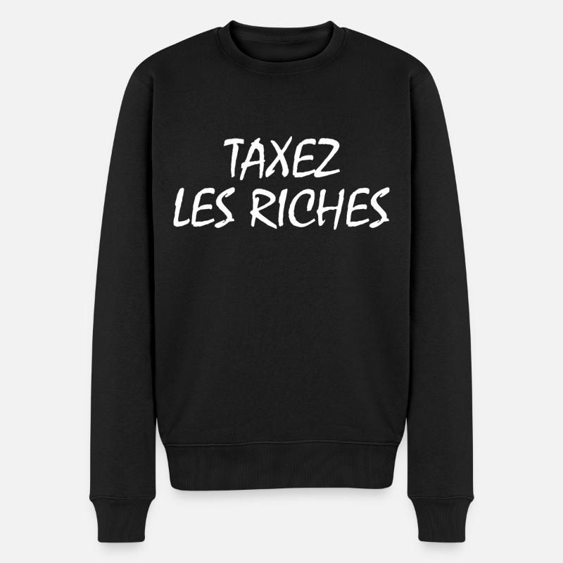 Besteuerung der Reichen - Männer Premium Bio Pullover - Schwarz