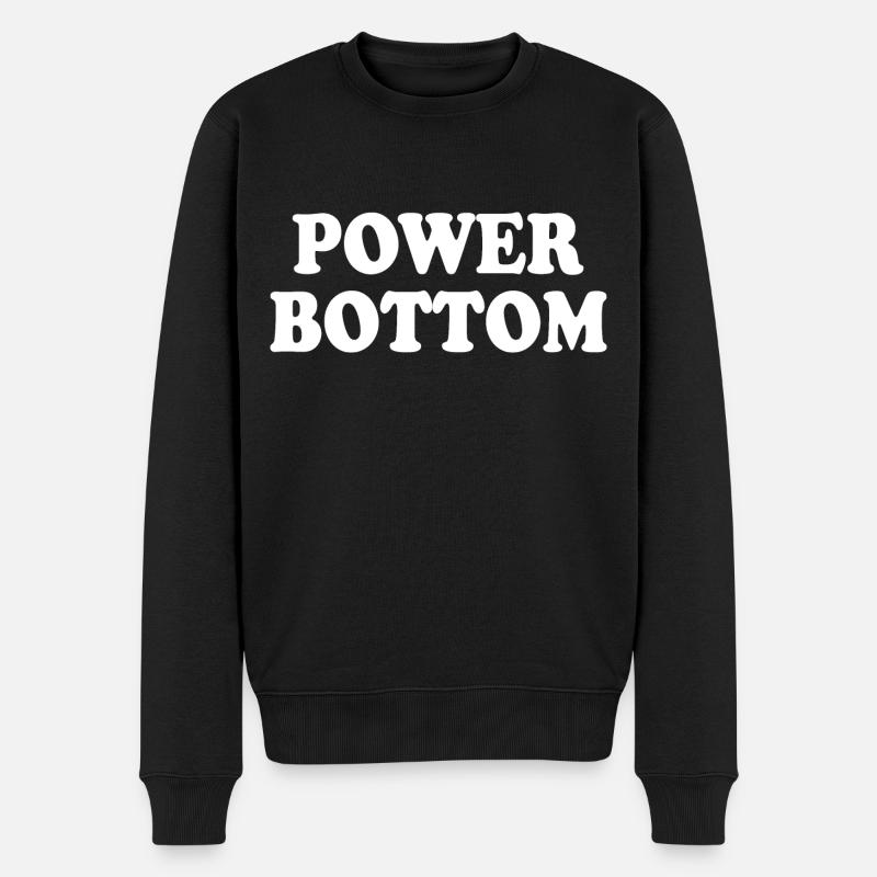 Power bottom - Männer Premium Bio Pullover - Schwarz