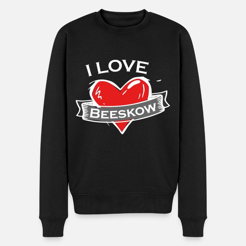 Beeskow - Ich liebe Stadtnamen in Tattoo Stil - Männer Premium Bio Pullover - Schwarz