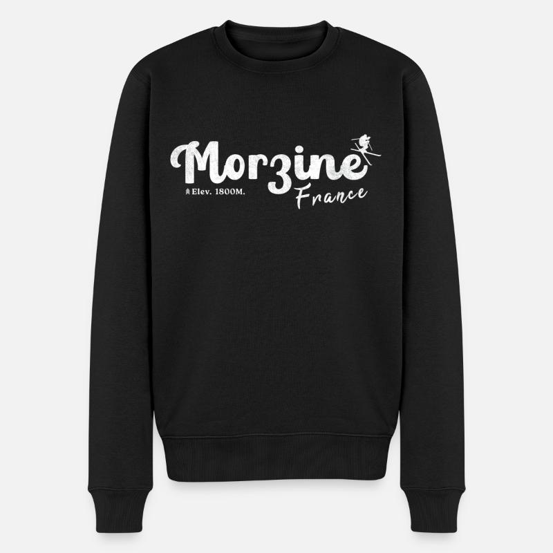 Morzine Frankreich Berg - Männer Premium Bio Pullover - Schwarz