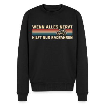 Fahrrad Wenn alles nervt Radfahrer - Männer Premium Bio Pullover - Schwarz - Vorne - Nico (187cm)