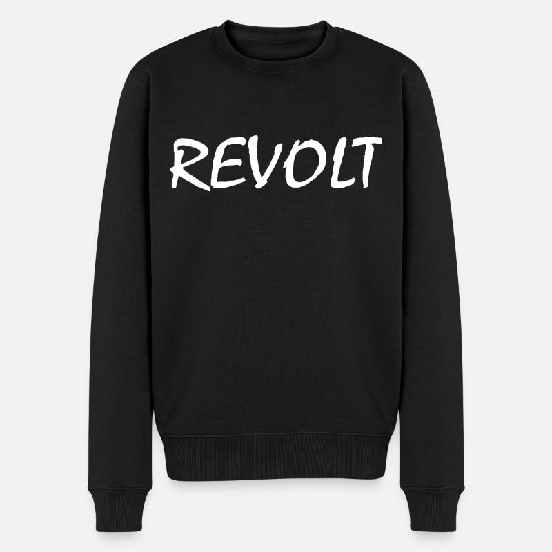 Revolt - Männer Premium Bio Pullover - Schwarz