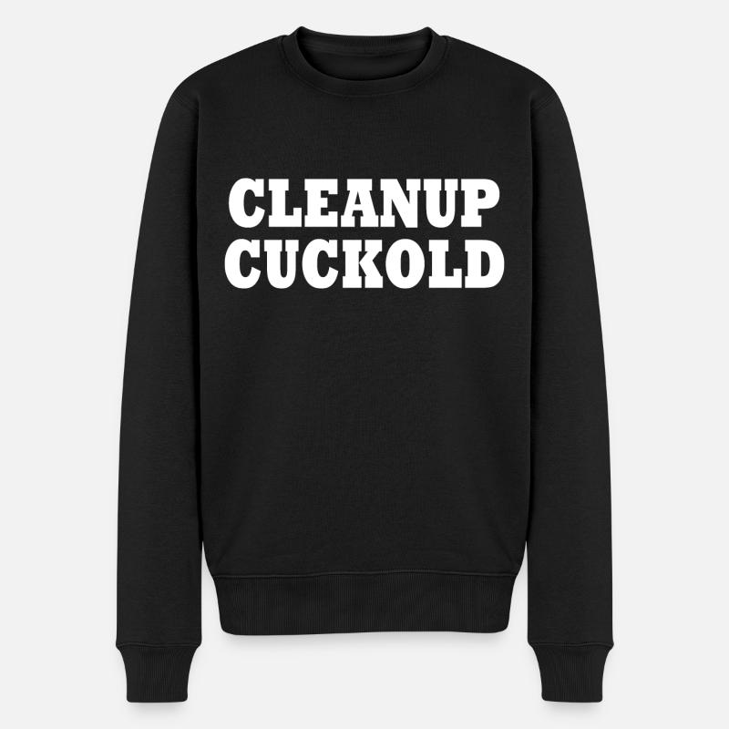 cleanup cuckold - Männer Premium Bio Pullover - Schwarz
