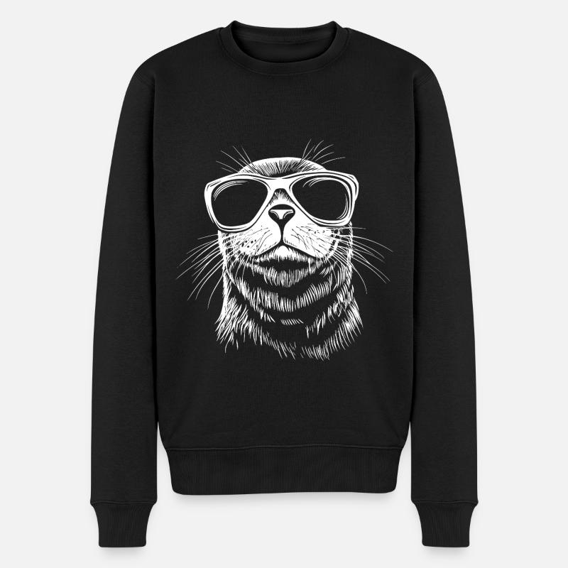 Robbe Sonnenbrille - Männer Premium Bio Pullover - Schwarz