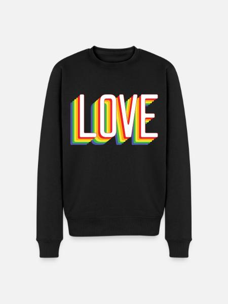 Love Rainbow - Men's Premium Organic Jumper - black