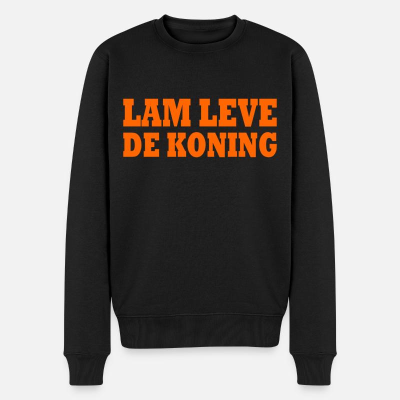 lam leve de koning - Männer Premium Bio Pullover - Schwarz