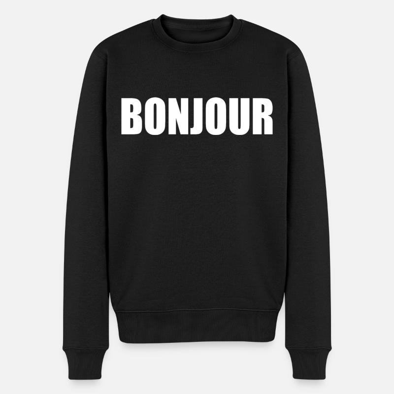 Bonjour - Männer Premium Bio Pullover - Schwarz