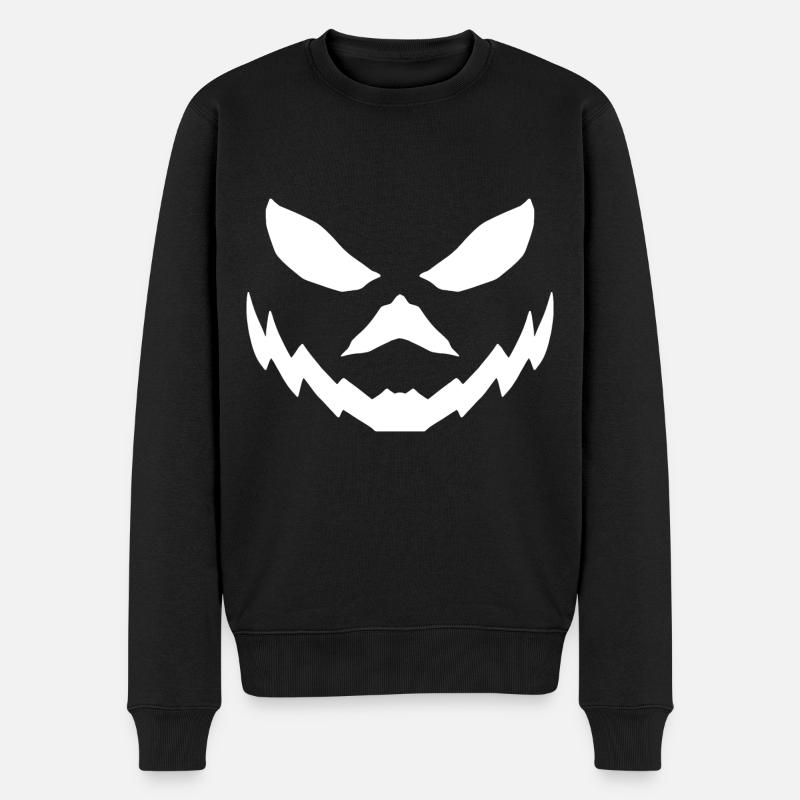 Costume de sourire de citrouille d’Halloween - Pull Premium bio Homme - noir