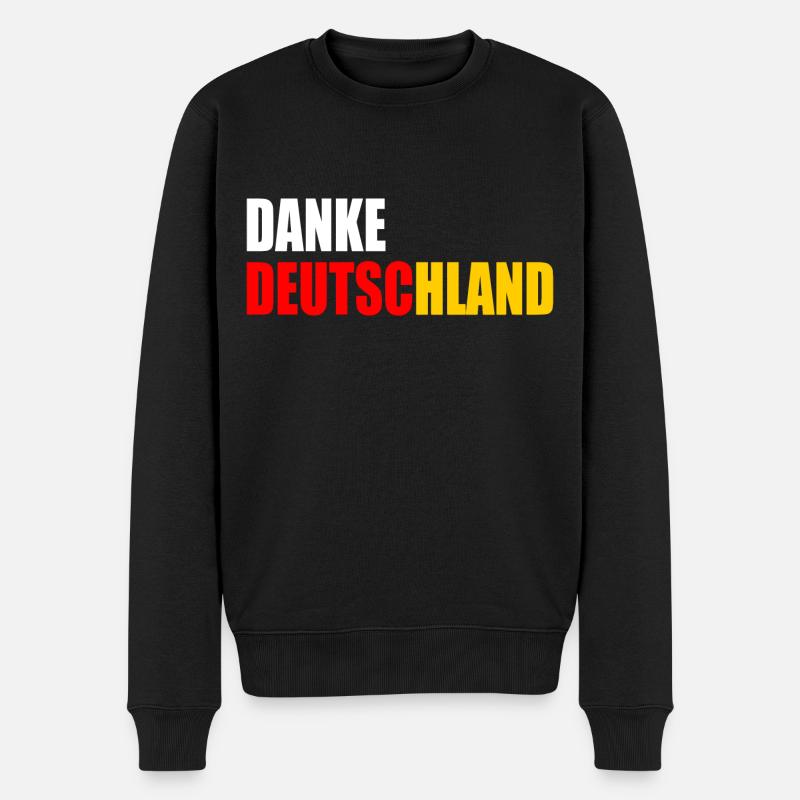 Danke deutschland - Männer Premium Bio Pullover - Schwarz