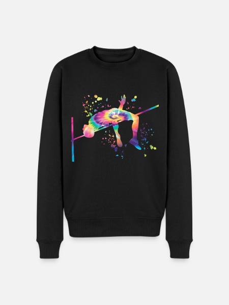 Hochspringer Wasserfarben Hochsprung - Männer Premium Bio Pullover - Schwarz