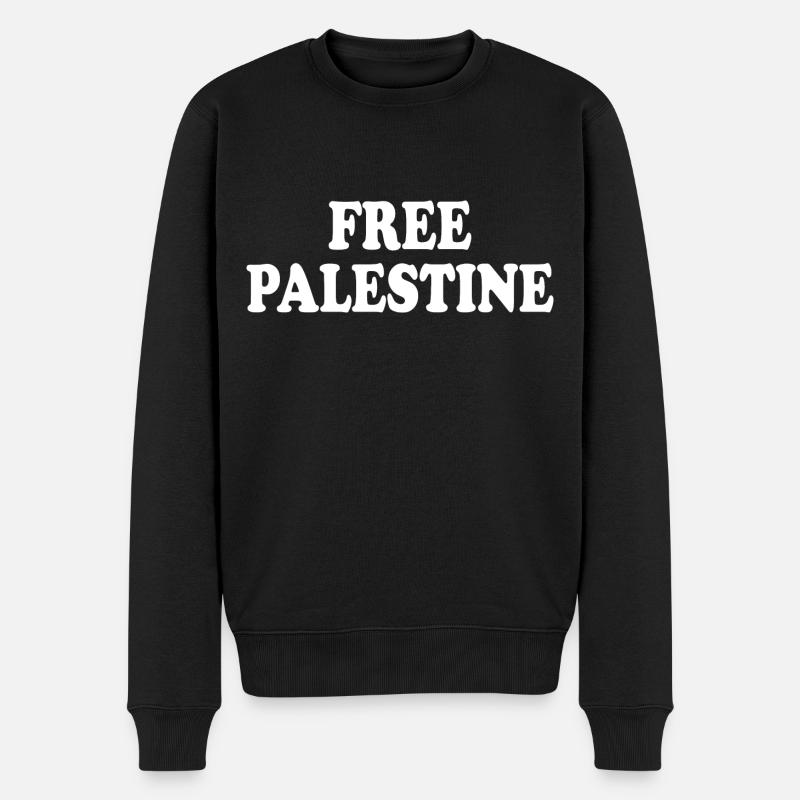 Free palestine - Männer Premium Bio Pullover - Schwarz