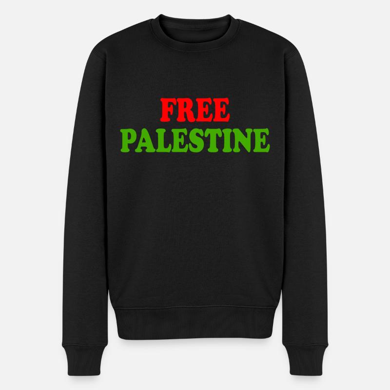 Free palestine - Männer Premium Bio Pullover - Schwarz