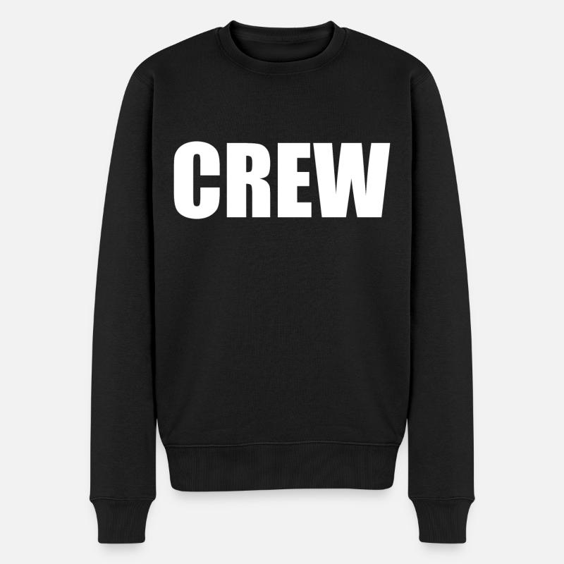 Crew - Männer Premium Bio Pullover - Schwarz
