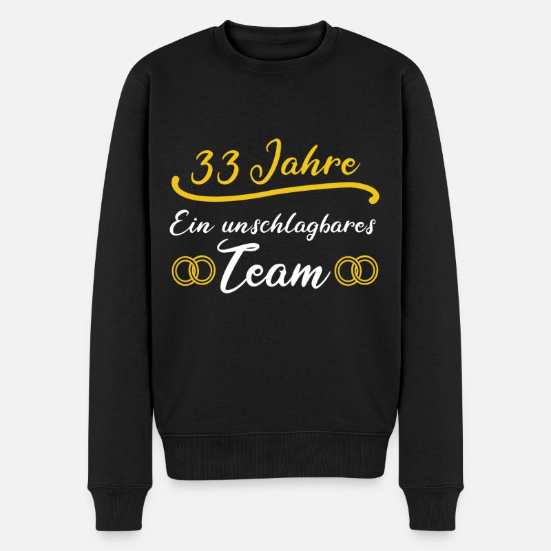 33 Jahre Ein Unschlagbares Team - Männer Premium Bio Pullover - Schwarz