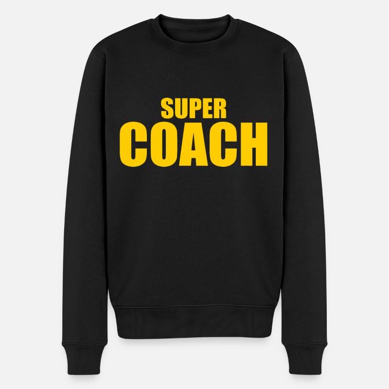 Coach - Männer Premium Bio Pullover - Schwarz