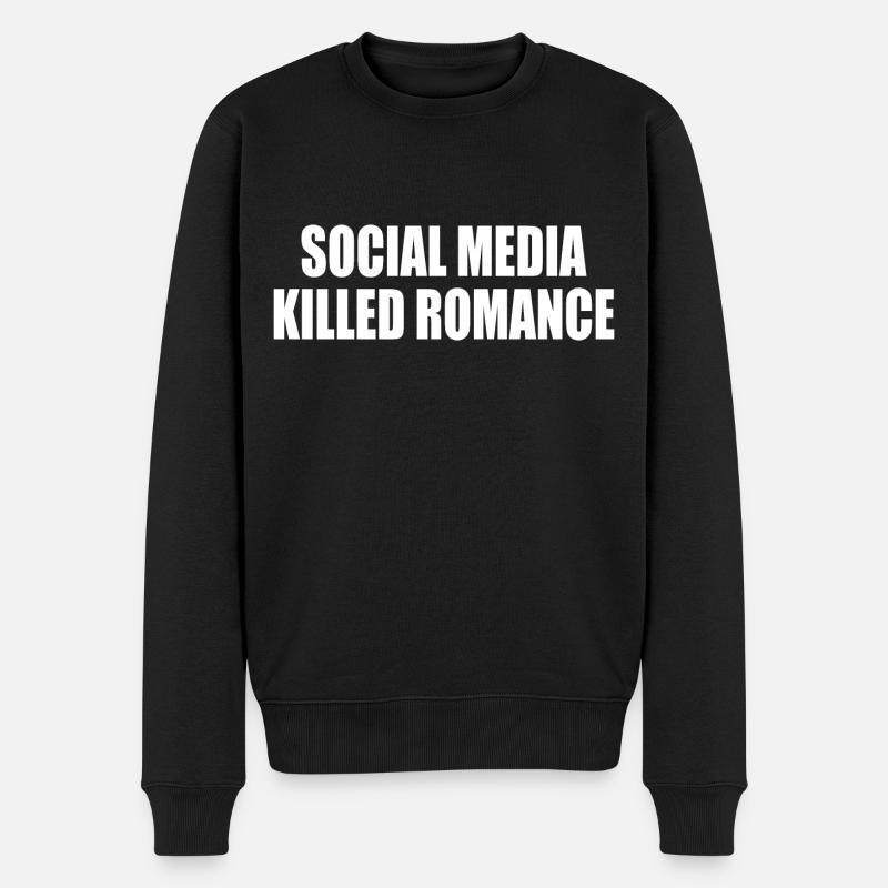 social media killed romance - Pull Premium bio Homme - noir