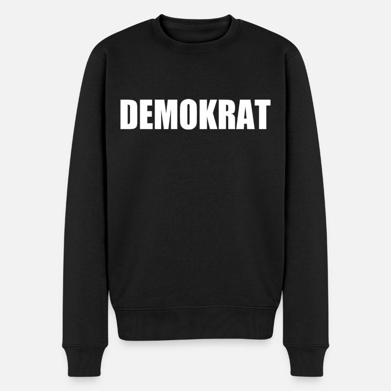 Demokrat - Männer Premium Bio Pullover - Schwarz