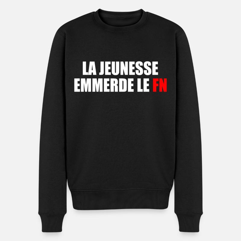 la jeunesse emmerde front national - Pull Premium bio Homme - noir