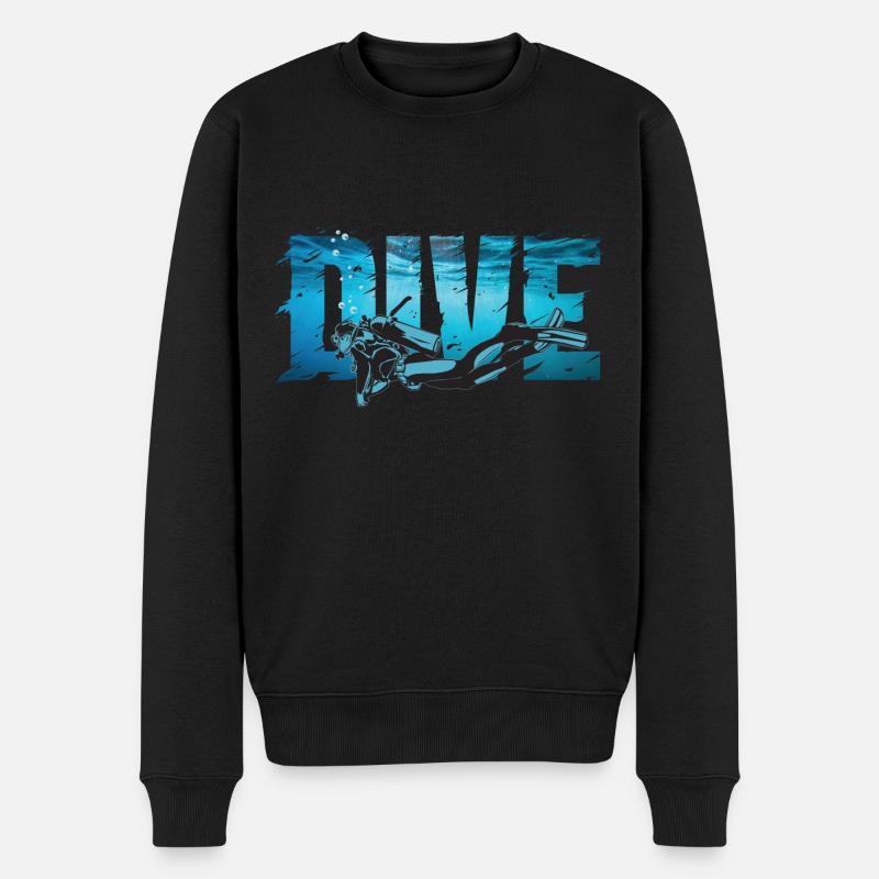 Tauchen - Männer Premium Bio Pullover - Schwarz