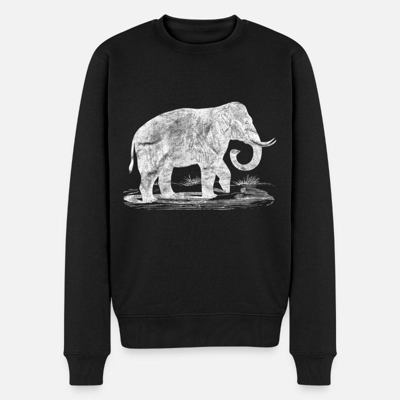 Elefant - Männer Premium Bio Pullover - Schwarz