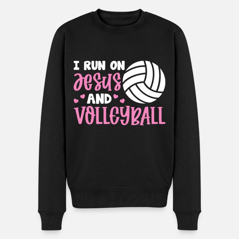 Beach Volley Frauen Volleyball Sport Geschenk - Männer Premium Bio Pullover - Schwarz