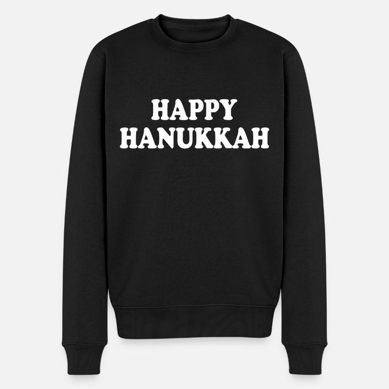 HAPPY HANUKKAH - Pull Premium bio Homme - noir