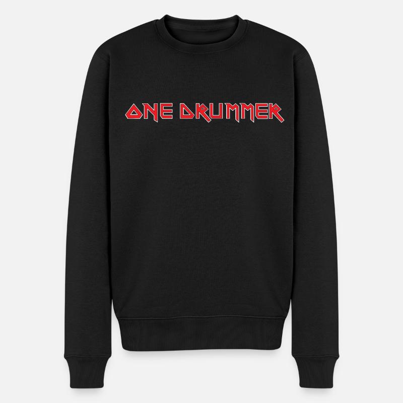 EIN SCHLAGZEUGER - Männer Premium Bio Pullover - Schwarz