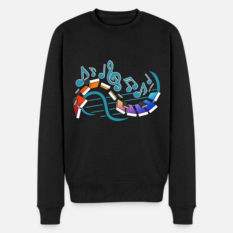 Klavier Musiknoten Streetart - Männer Premium Bio Pullover - Schwarz