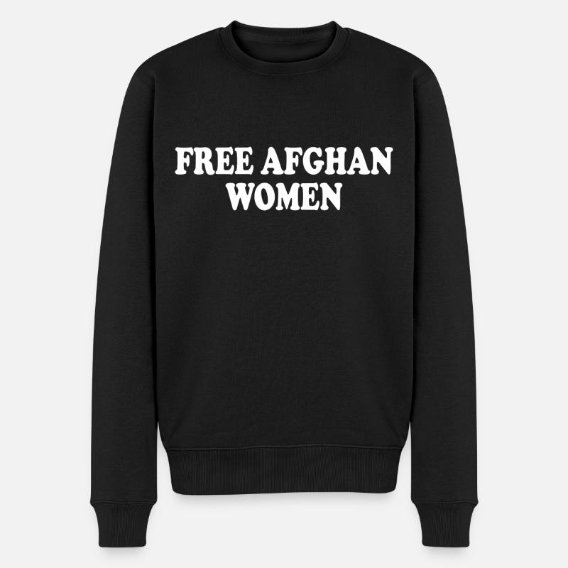 Free afghan women - Männer Premium Bio Pullover - Schwarz